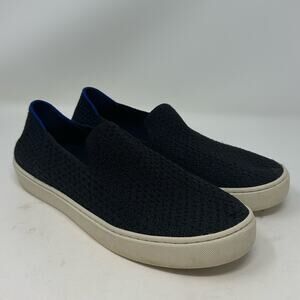 Rothy's The Original Slip On Sneaker in Honeycomb Black Washable Shoe Size 8.5